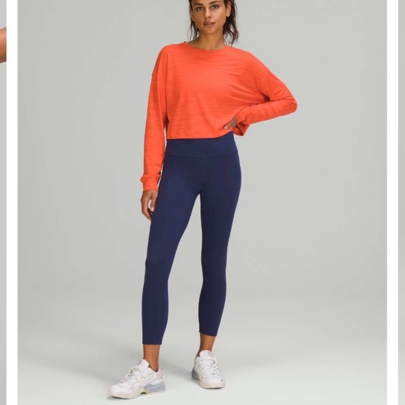 New Lululemon Wunder Train High Rise Crop 23" - Night Sea - Size 6 - Picture 4 of 7